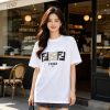 Fendi FF Yellow Eyes Printed T-Shirt- White