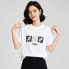Fendi FF Yellow Eyes Printed T-Shirt- White