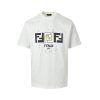 Fendi FF Yellow Eyes Printed T-Shirt- White