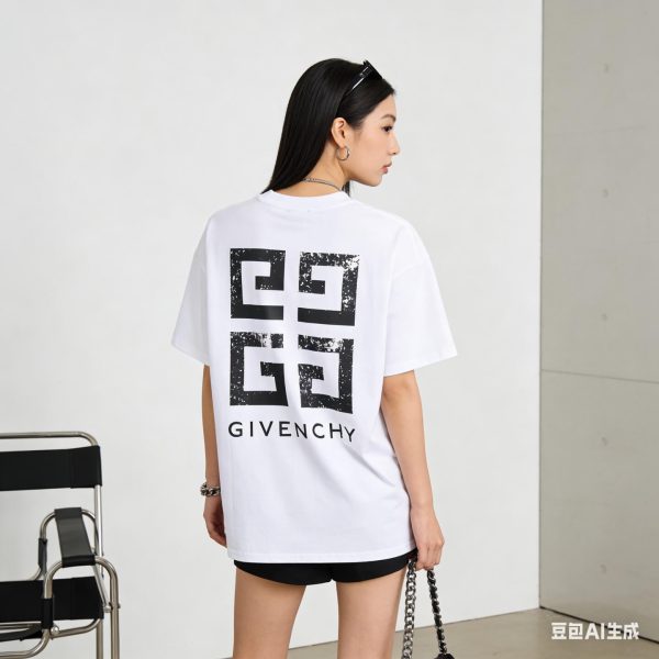 Givenchy Distressed Logo T-Shirt- White