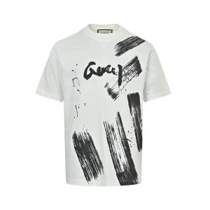 Gucci Brushstroke Logo T-shirt – White (8) Gucci Brushstroke Logo T-shirt – White