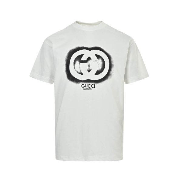 Gucci Interlocking Sprayed Logo T-Shirt- White