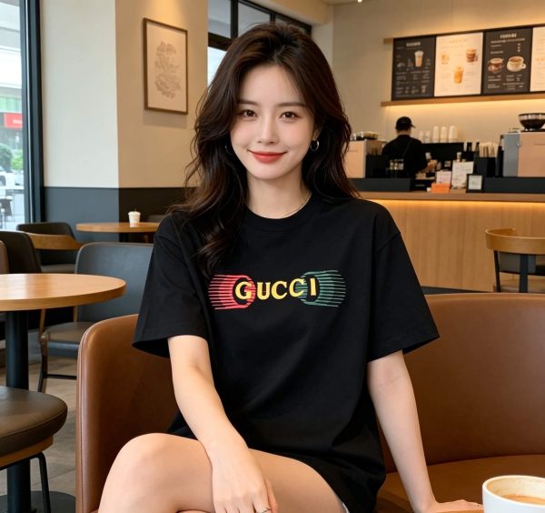 Gucci Logo-Print Cotton-Jersey T-Shirt- Black (2) Gucci Logo-Print Cotton-Jersey T-Shirt- Black