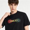 Gucci Logo-Print Cotton-Jersey T-Shirt- Black (3) Gucci Logo-Print Cotton-Jersey T-Shirt- Black