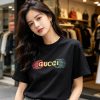 Gucci Logo-Print Cotton-Jersey T-Shirt- Black (4) Gucci Logo-Print Cotton-Jersey T-Shirt- Black