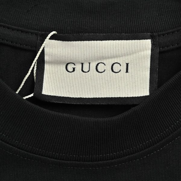 Gucci Logo-Print Cotton-Jersey T-Shirt- Black (7) Gucci Logo-Print Cotton-Jersey T-Shirt- Black