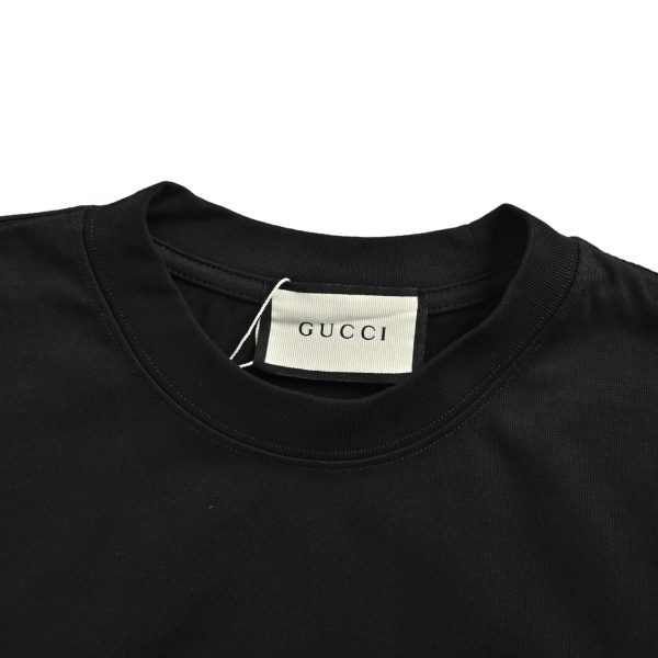 Gucci Logo-Print Cotton-Jersey T-Shirt- Black (8) Gucci Logo-Print Cotton-Jersey T-Shirt- Black