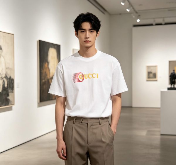 Gucci Logo-Print Cotton-Jersey T-Shirt- White