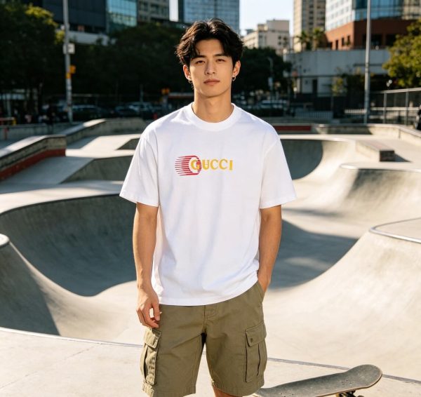 Gucci Logo-Print Cotton-Jersey T-Shirt- White