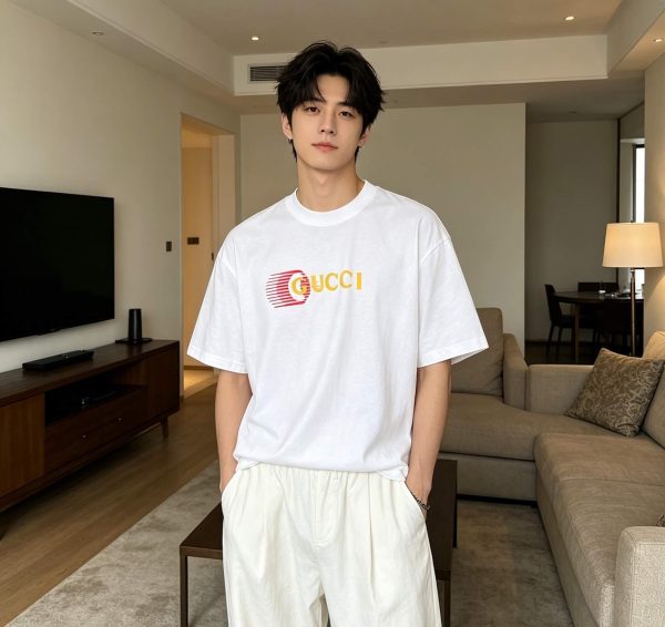 Gucci Logo-Print Cotton-Jersey T-Shirt- White