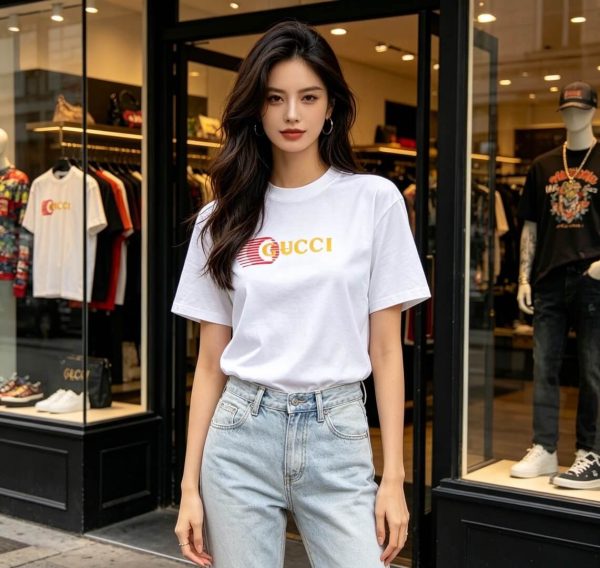 Gucci Logo-Print Cotton-Jersey T-Shirt- White