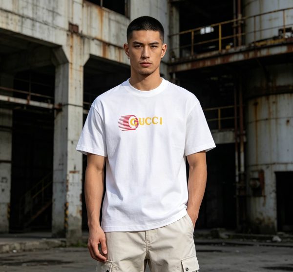 Gucci Logo-Print Cotton-Jersey T-Shirt- White