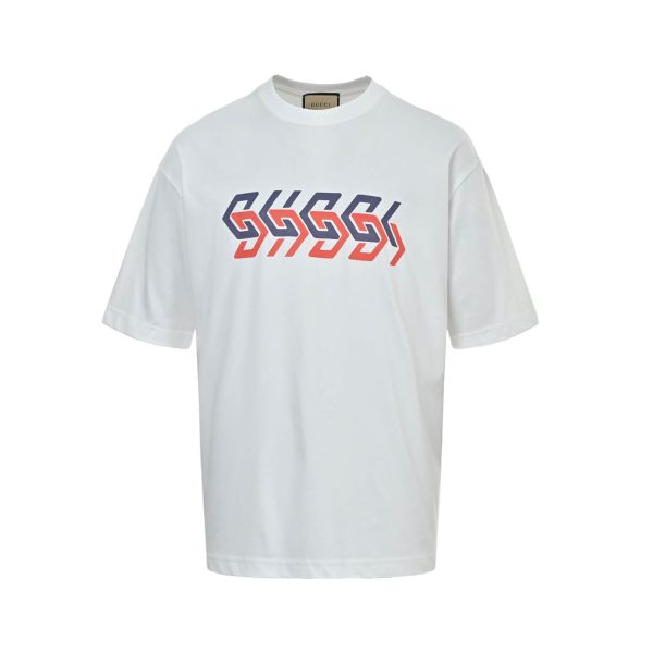 Gucci Mirror Logo-Print Cotton-Jersey T-Shirt- White