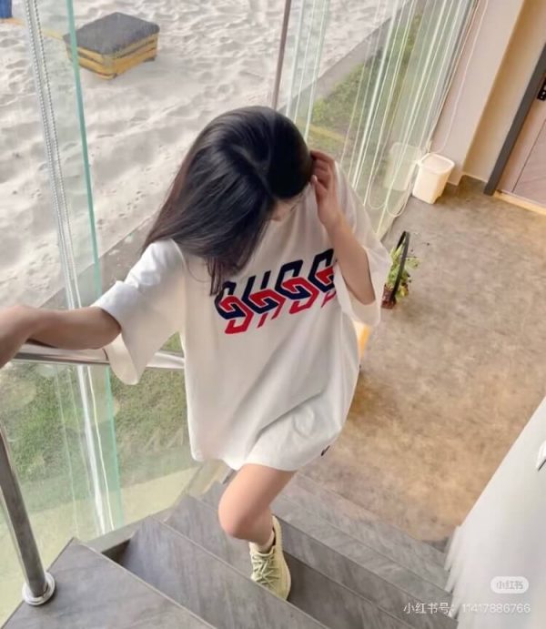 Gucci Mirror Logo-Print Cotton-Jersey T-Shirt- White