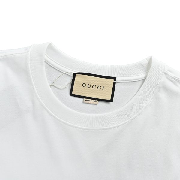 Gucci Mirror Logo-Print Cotton-Jersey T-Shirt- White