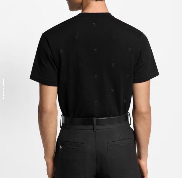Louis Vuitton Blason Embroidered Short-Sleeved Crewneck- Black