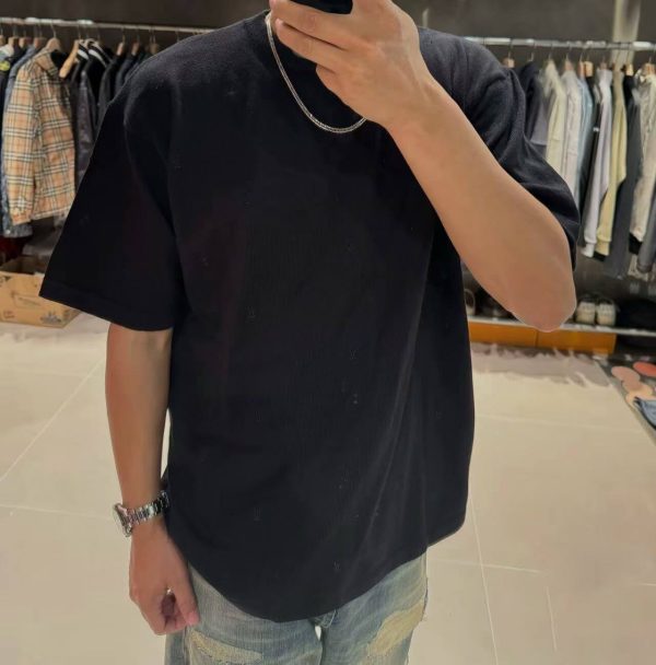 Louis Vuitton Blason Embroidered Short-Sleeved Crewneck- Black