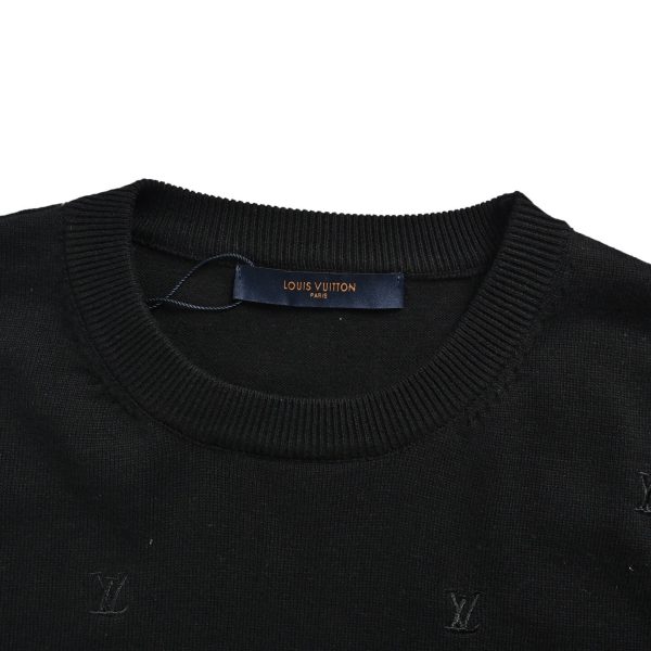 Louis Vuitton Blason Embroidered Short-Sleeved Crewneck- Black