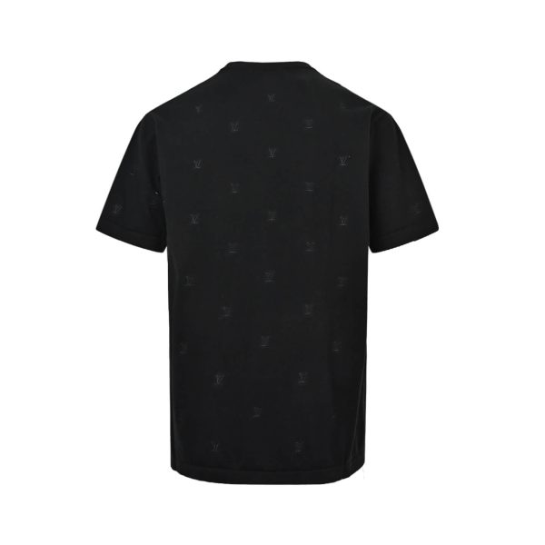 Louis Vuitton Blason Embroidered Short-Sleeved Crewneck- Black