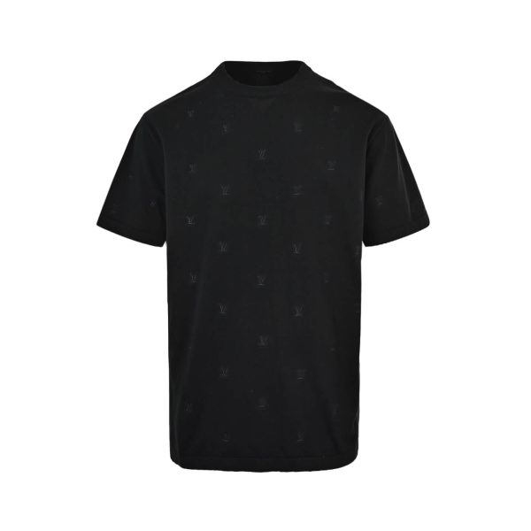 Louis Vuitton Blason Embroidered Short-Sleeved Crewneck- Black