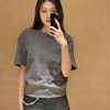 Louis Vuitton Blason Embroidered Short-Sleeved Crewneck- Grey