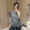 Louis Vuitton Blason Embroidered Short-Sleeved Crewneck- Grey