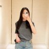 Louis Vuitton Blason Embroidered Short-Sleeved Crewneck- Grey
