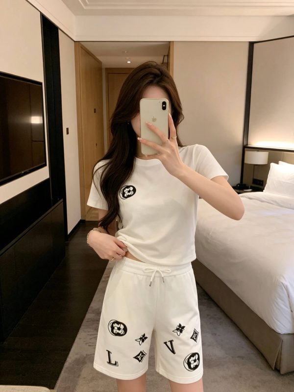 Louis Vuitton Double Print Monogram beach pants- White