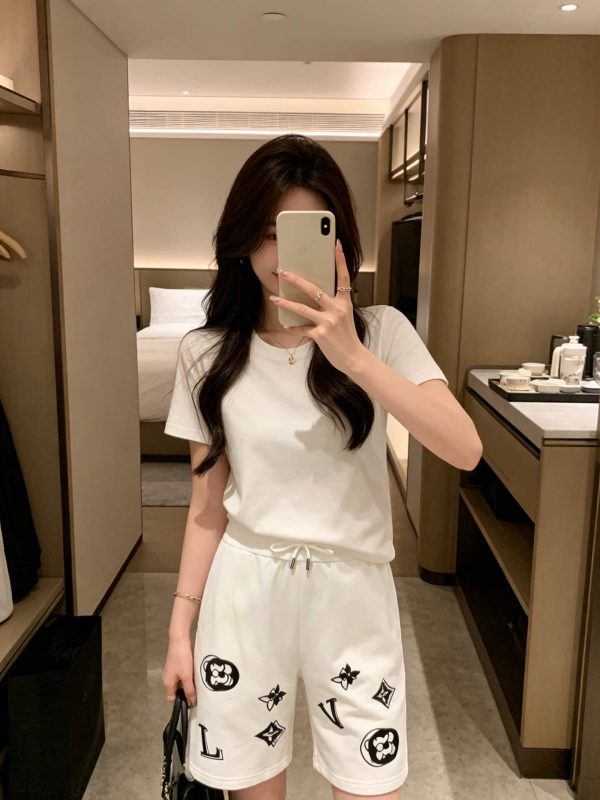 Louis Vuitton Double Print Monogram beach pants- White