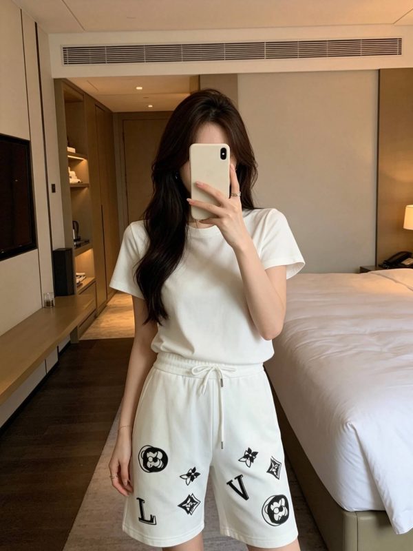 Louis Vuitton Double Print Monogram beach pants- White