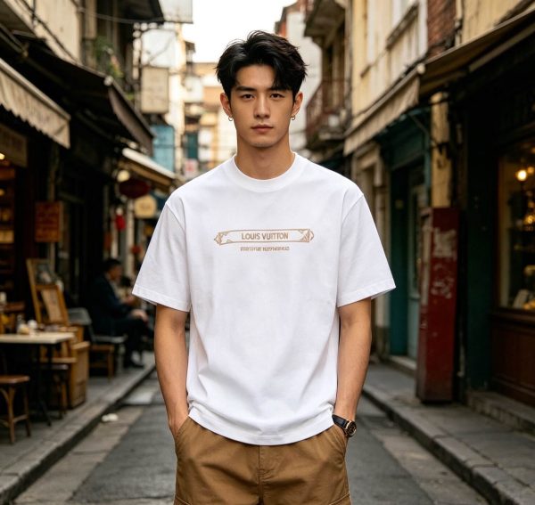 Louis Vuitton Embellished Damier Piqué T-Shirt- White