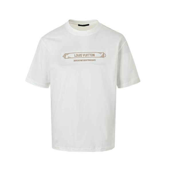 Louis Vuitton Embellished Damier Piqué T-Shirt- White