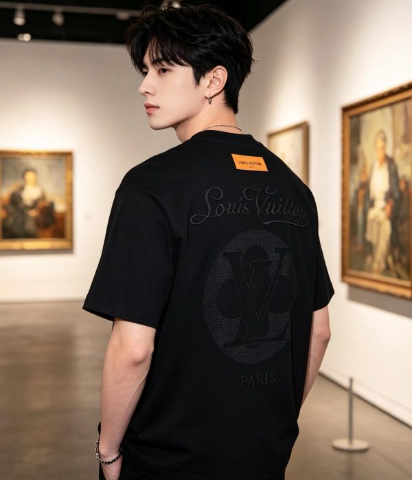 Louis Vuitton Embossed LV Signature T-Shirt- Black