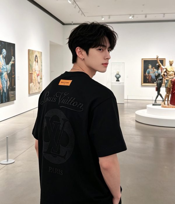Louis Vuitton Embossed LV Signature T-Shirt- Black
