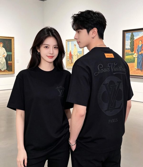 Louis Vuitton Embossed LV Signature T-Shirt- Black