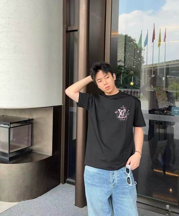 Louis Vuitton Embroidered T-Shirt- Black