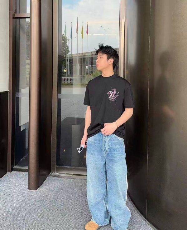 Louis Vuitton Embroidered T-Shirt- Black