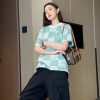 Louis Vuitton Jacquard Damier Short-Sleeved Cotton Crewneck- Vibrant Green