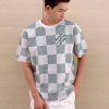 Louis Vuitton Jacquard Damier Short-Sleeved Cotton Crewneck- Vibrant Green