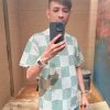 Louis Vuitton Jacquard Damier Short-Sleeved Cotton Crewneck- Vibrant Green
