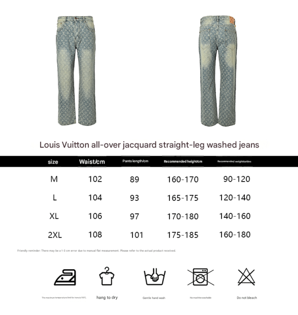 Louis Vuitton Monogram Denim Jeans- Vintage Blue Washed