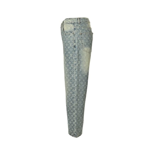 Louis Vuitton Monogram Denim Jeans- Vintage Blue Washed