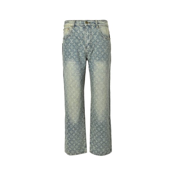 Louis Vuitton Monogram Denim Jeans- Vintage Blue Washed