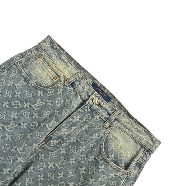 Louis Vuitton Monogram Denim Jeans- Vintage Blue Washed