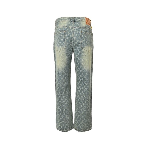 Louis Vuitton Monogram Denim Jeans- Vintage Blue Washed