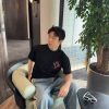 Louis Vuitton Monogram Flower 3D Gradient Print T-Shirt- Black