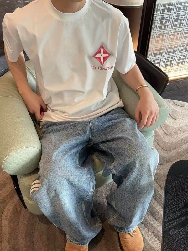 Louis Vuitton Monogram Flower 3D Gradient Print T-Shirt-  Milky White