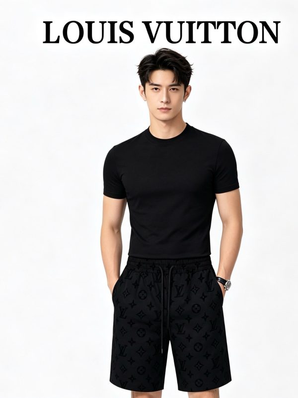 Louis Vuitton Monogram Moire Jacquard Silk Shorts- Black