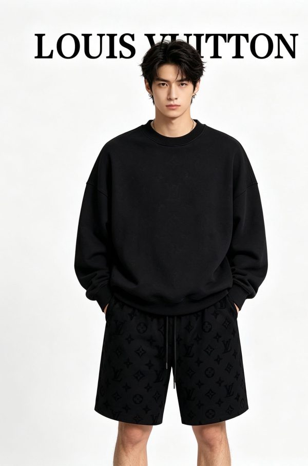 Louis Vuitton Monogram Moire Jacquard Silk Shorts- Black