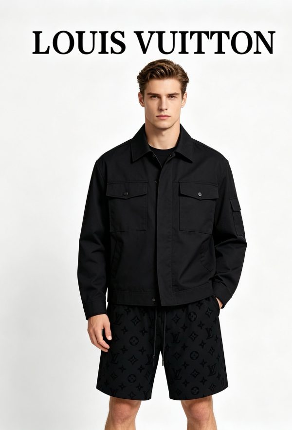 Louis Vuitton Monogram Moire Jacquard Silk Shorts- Black